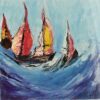 Racing the Wild Atlantic Wave - Original Oil Painting by Cathy Hughes